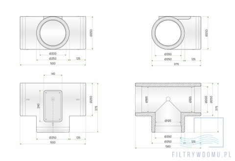 Trójnik EPS 200mm Peflex