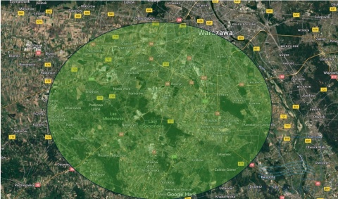 zasięg działania serwisu